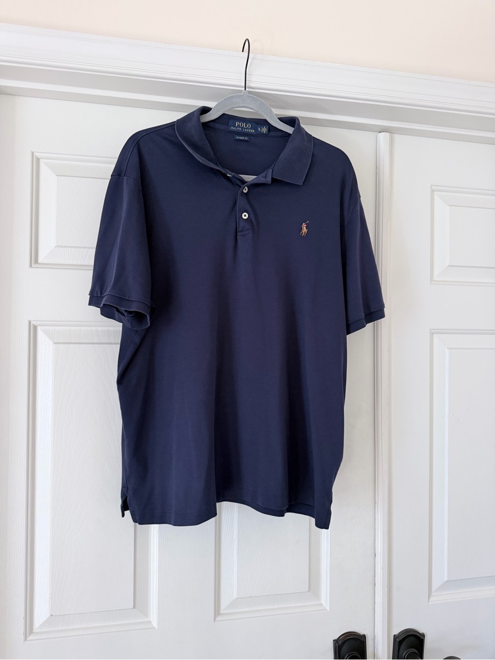 Polo by Ralph Lauren Navy Short-Sleeve Polo with Pink Pony